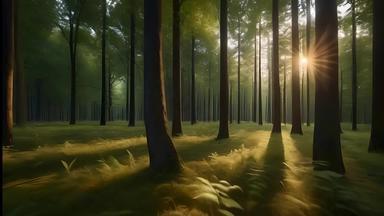 大自然森林阳光清晨树林